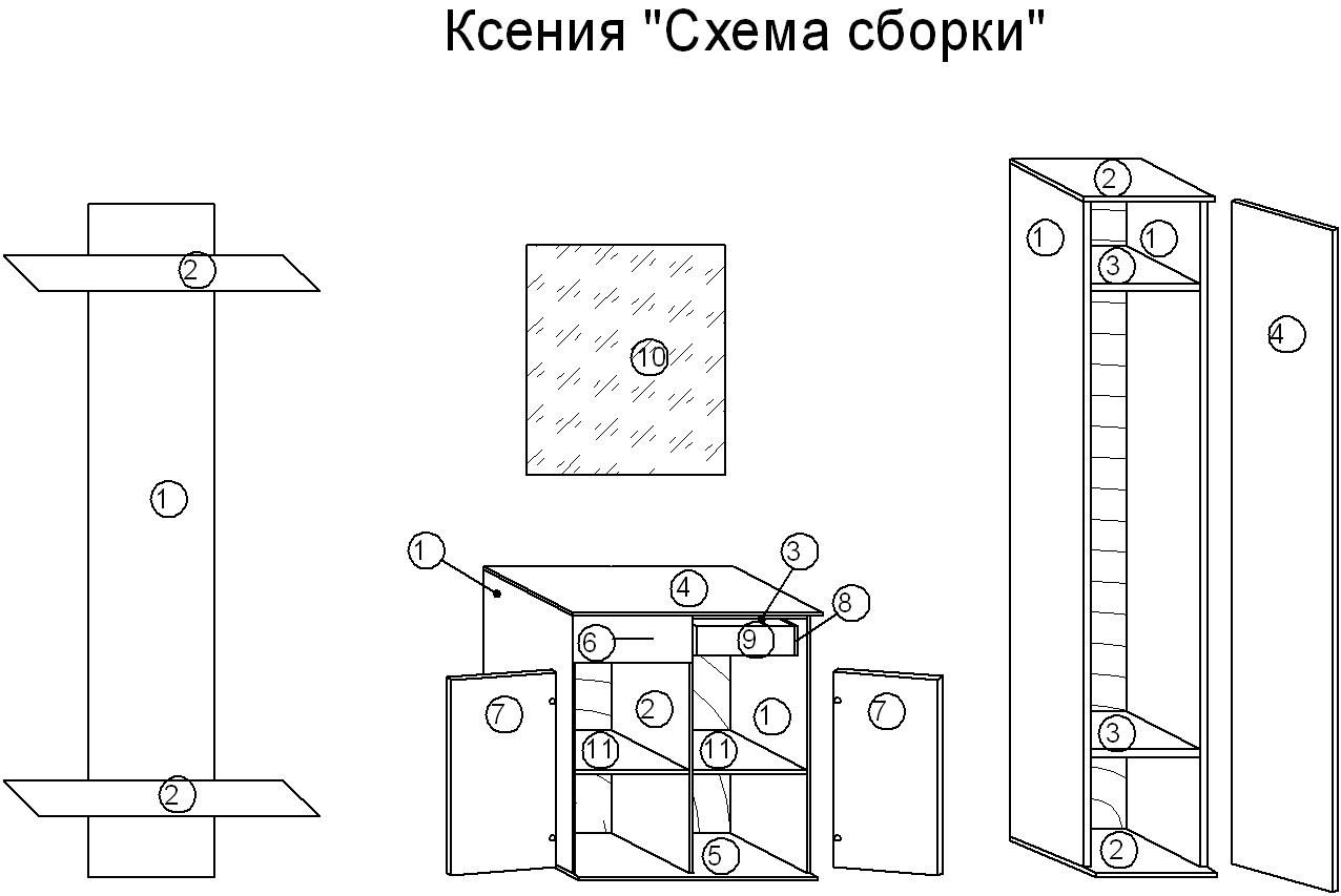 Прихожая МДФ Ксения — модульная