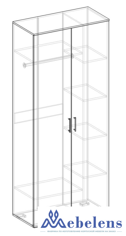 Шкаф 2-х створчатый комбинированный 440 Афина